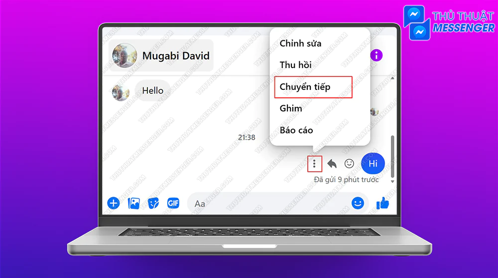 Bước 1: Chọn trước 1 người bạn muốn gửi tin nhắn > Nhắn 1 tin muốn gửi hàng loạt > Chọn biểu tượng 3 chấm (Xem thêm) > Chuyển tiếp.
