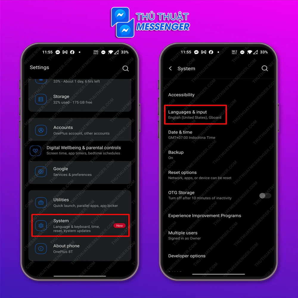 Bước 1: Truy cập vào phần Cài đặt > Chọn Hệ thống > Chọn Ngôn ngữ.