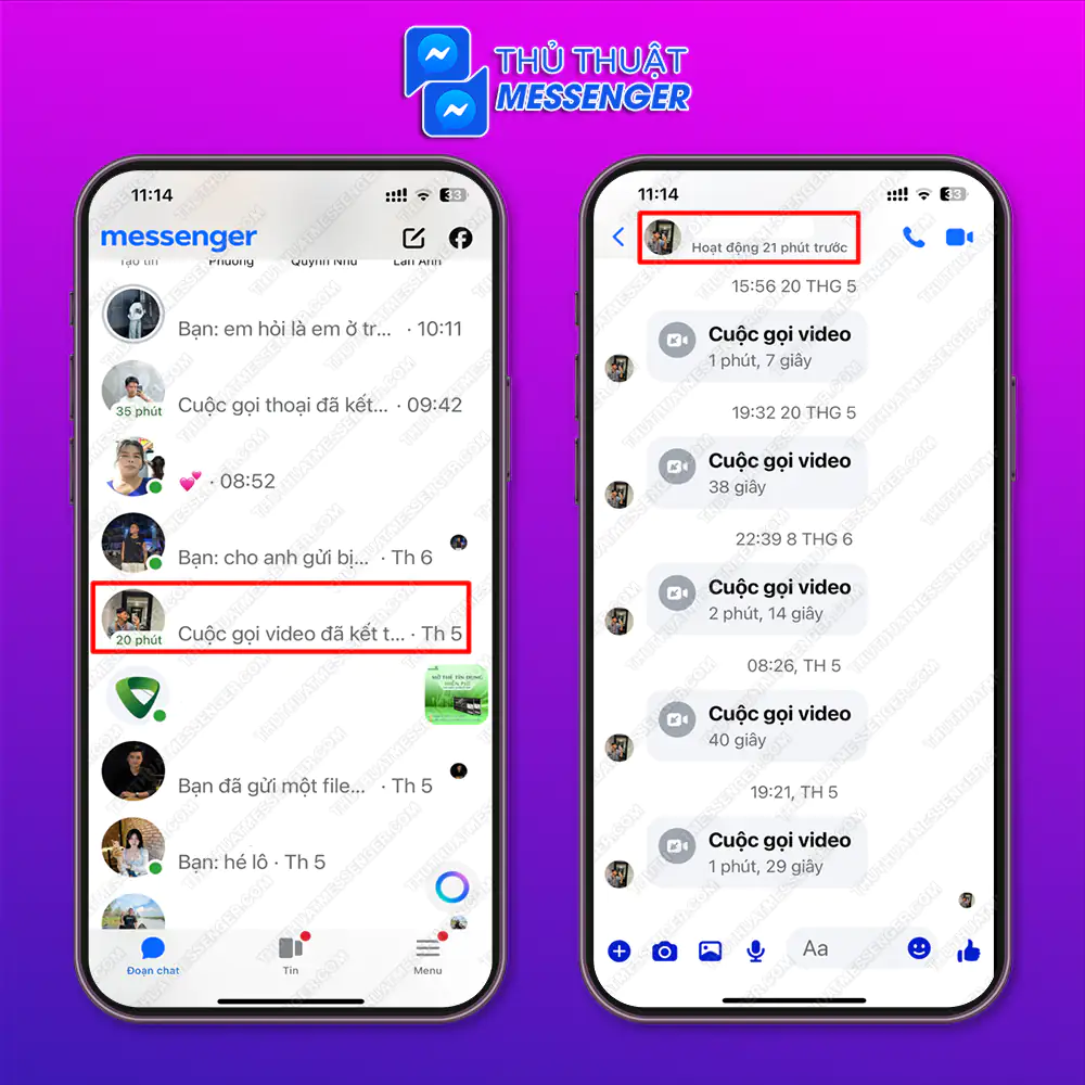 Bước 1: Truy cập messenger > Chọn “Tài khoản bạn muốn tìm tin nhắn đầu tiên” > Chọn “avartar”.