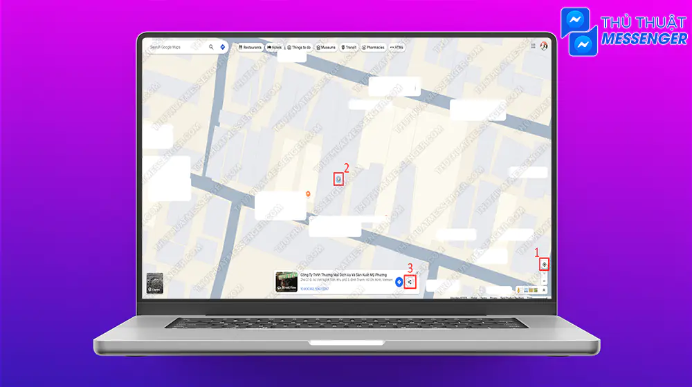 Bước 1: Mở google maps > Chấm vị trí của hiện tại của mình > Nhấp vào vị trí >Chọn “biểu tượng chia sẻ”.
