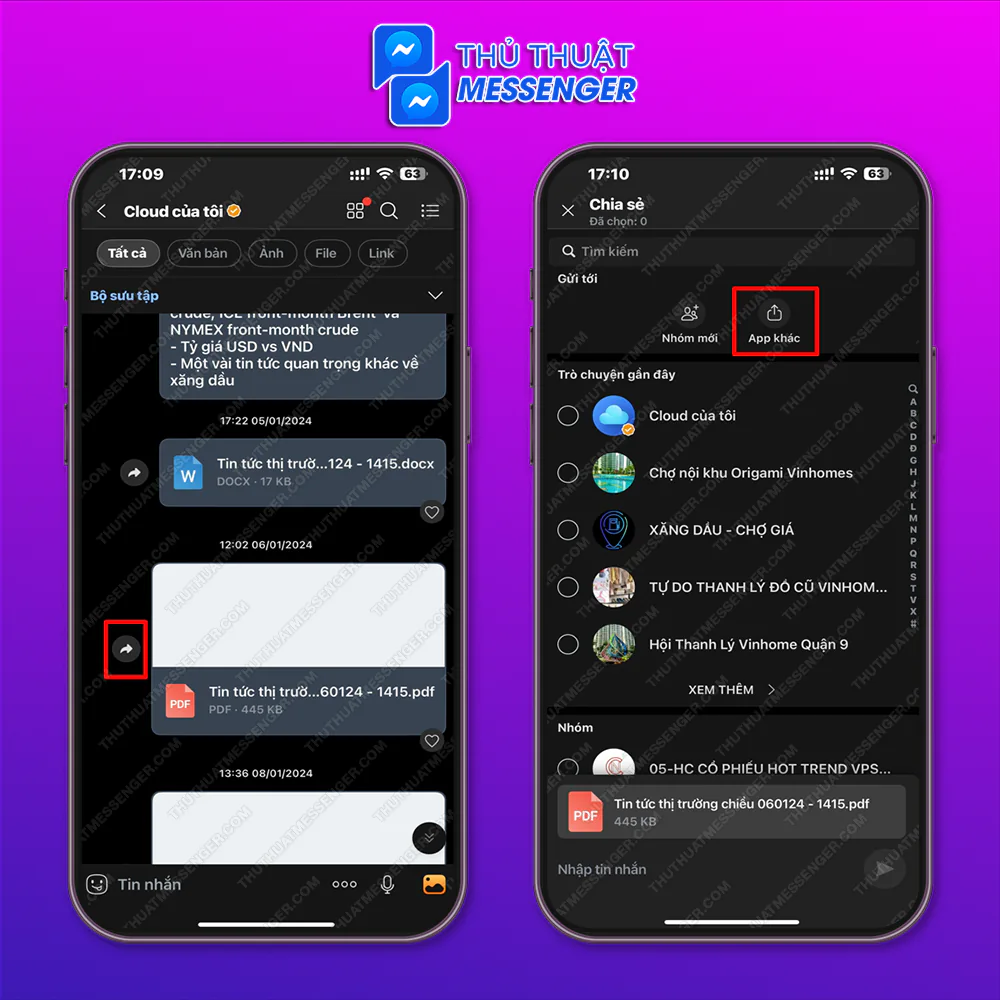 Bước 1: Chọn biểu tượng chia sẻ của File > App khác.