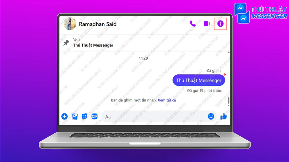 Bước 1: Chọn cuộc hội thoại muốn gỡ > Chọn biểu tượng chữ i.