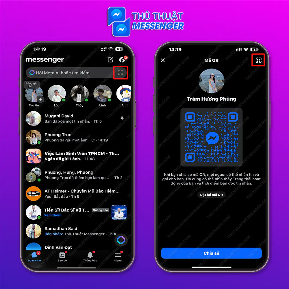 Bước 1: Nhấn vào phần biểu tượng QR trên thanh tìm kiếm > Chọn tiếp vào phần chụp QR.