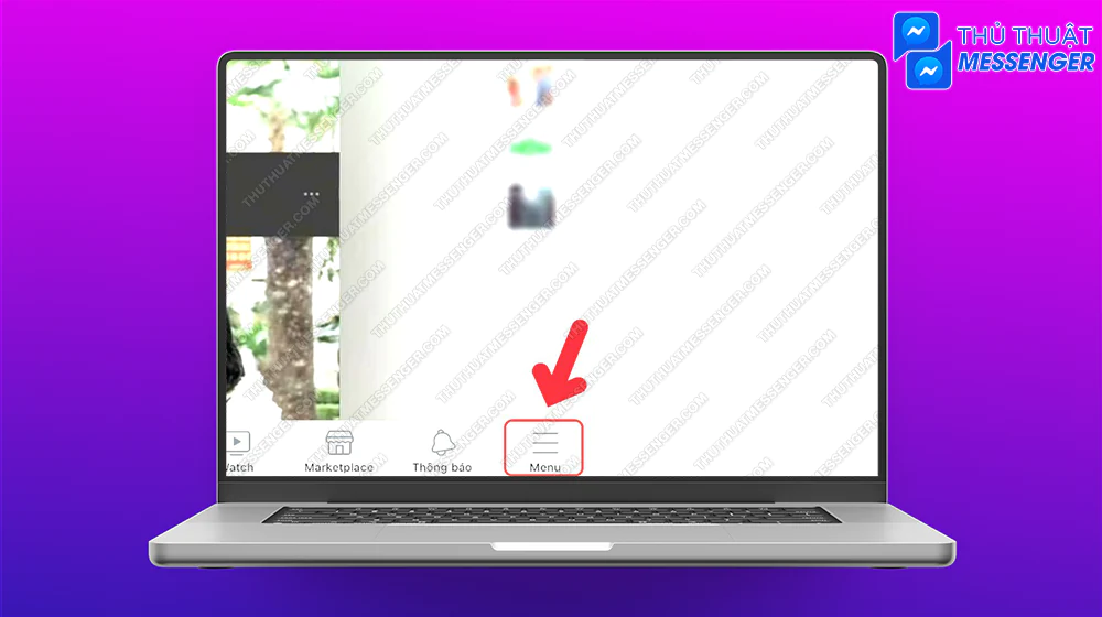 Bước 1: Truy cập vào Facebook và chọn vào phần Menu.