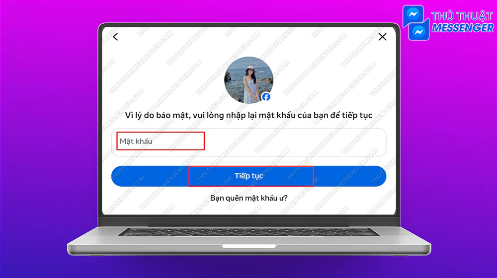 Bước 11: Nhập mật khẩu và Tiếp tục để xóa tài khoản vĩnh viễn.