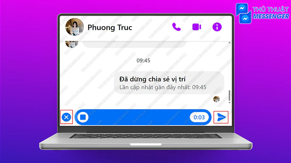 Bước 2: Nói thông tin bạn muốn gửi > Nhấn nút mũi tên (nếu muốn gửi) hoặc X (nếu muốn bỏ).