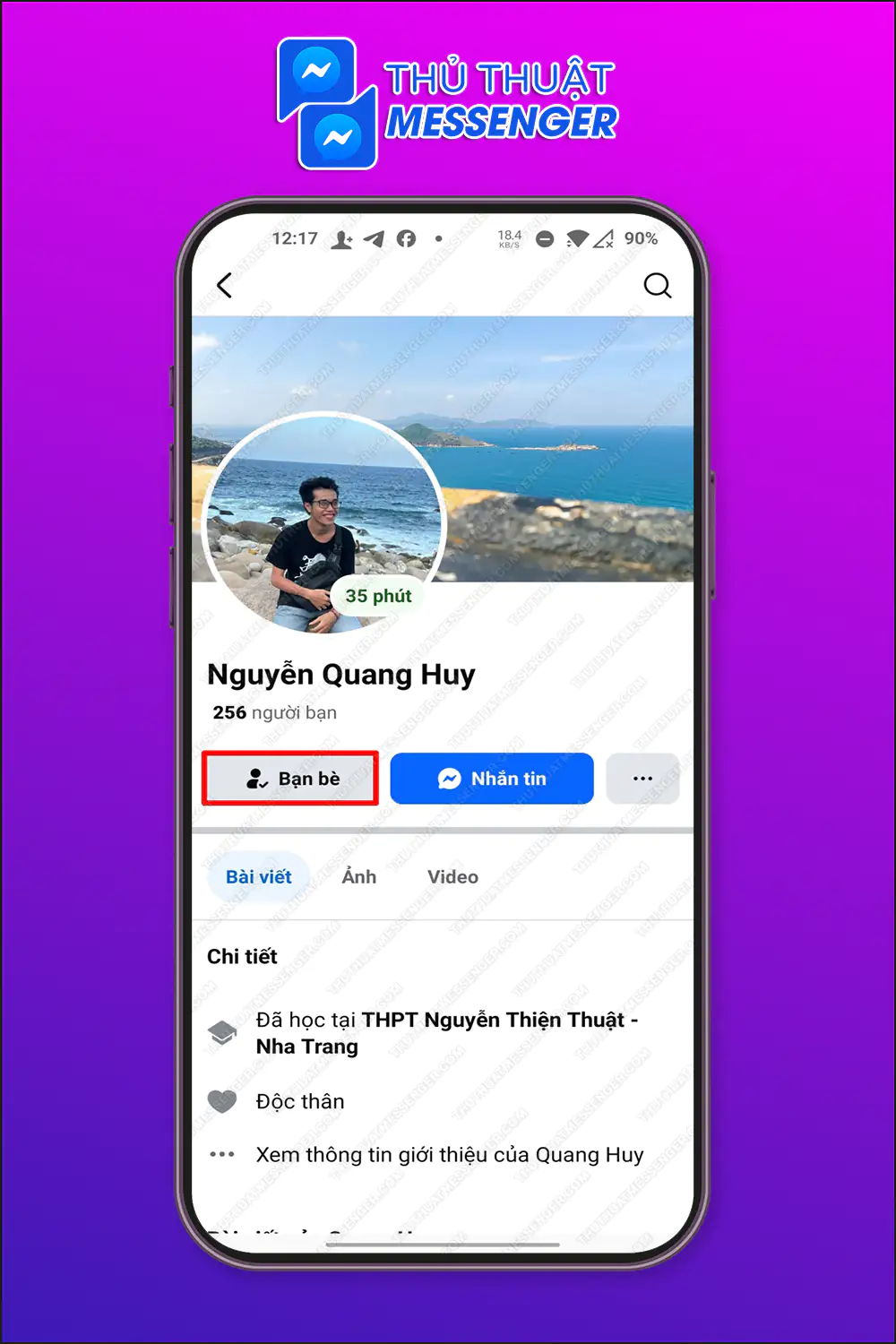 Bước 2: Chọn vào biểu tượng bạn bè.