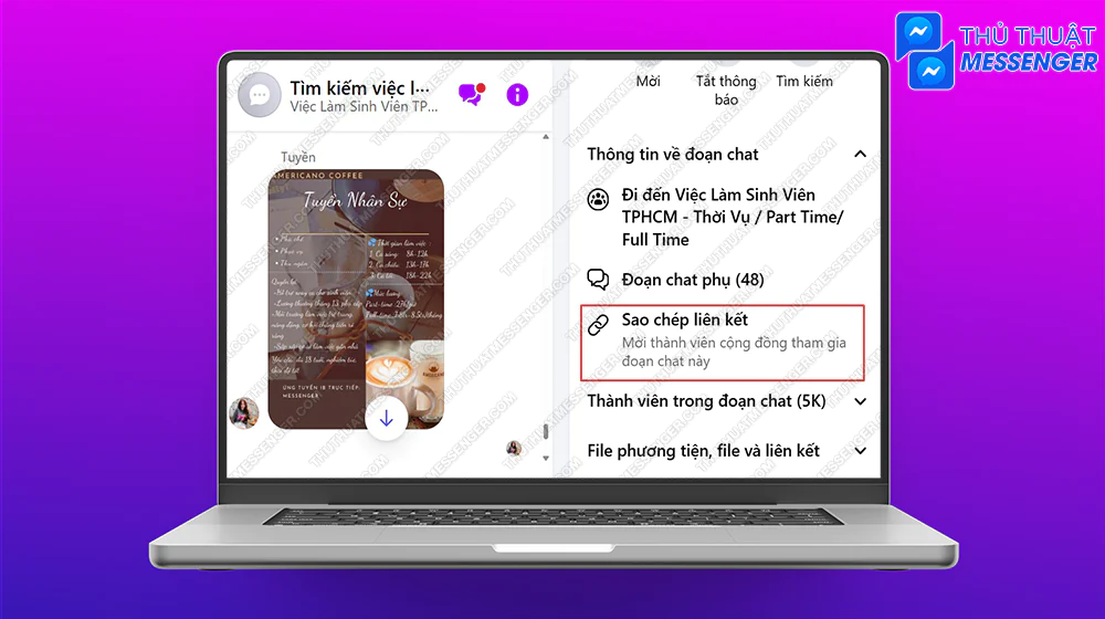 Bước 2: Chọn Sao chép liên kết.