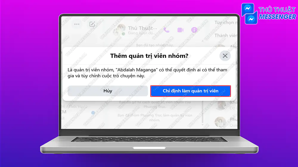 Bước 2: Tiếp tục chọn Chỉ định làm quản trị viên.