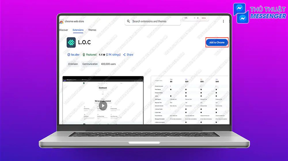 Bước 2: Chọn “Add to Chrome” để add vào thanh tiện ích.