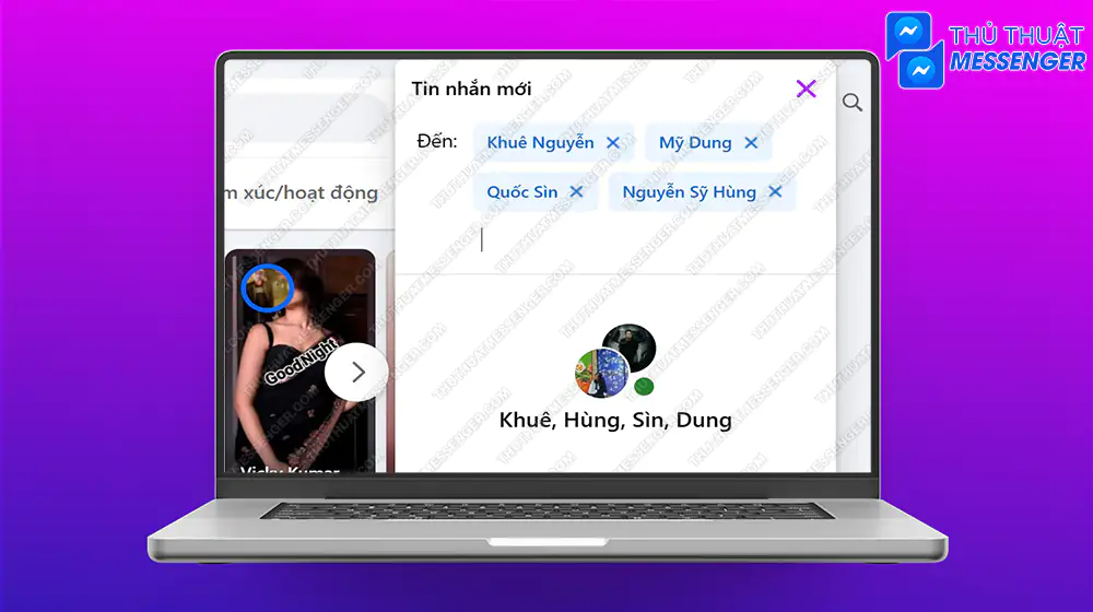 Bước 2: Nhập tên người dùng muốn thêm vào nhóm.