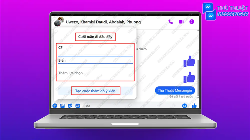 Bước 2: Nhập nội dung câu hỏi và các lựa chọn > Tạo cuộc thăm dò ý kiến.