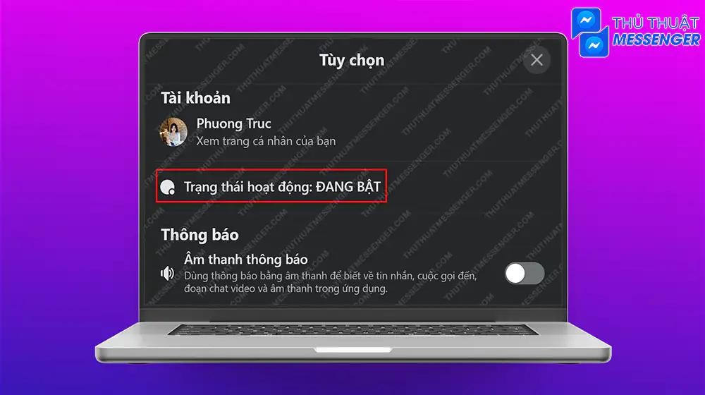 Bước 2: Chọn “Trạng thái hoạt động”.
