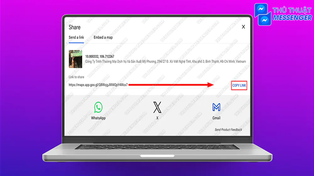 Bước 2: Chọn “COPY LINK”.