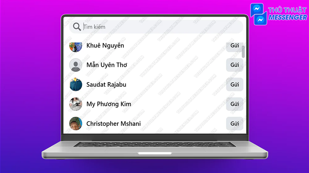 Bước 2: Nhấn Gửi đến những ai bạn muốn chia sẻ.