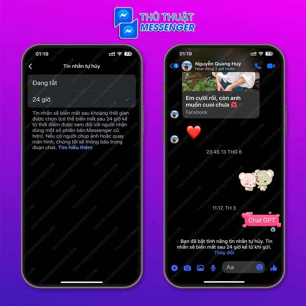 Bước 3: Tích chọn vào mục 24h.