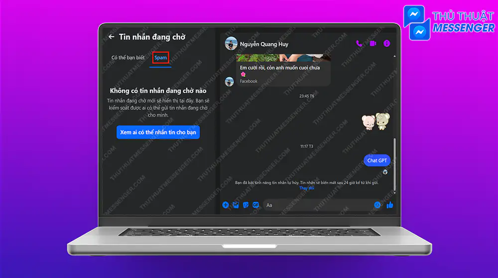 Bước 2: Tại đây bạn có thể xem tin nhắn chờ tại mục “Có thể bạn biết” hoặc “Spam”.