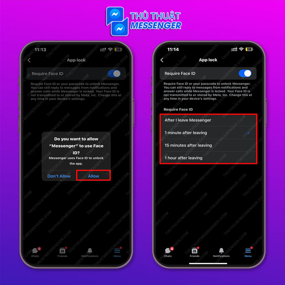 Bước 3: Chọn Cho phép > Chọn thêm các lựa chọn mình mong muốn.