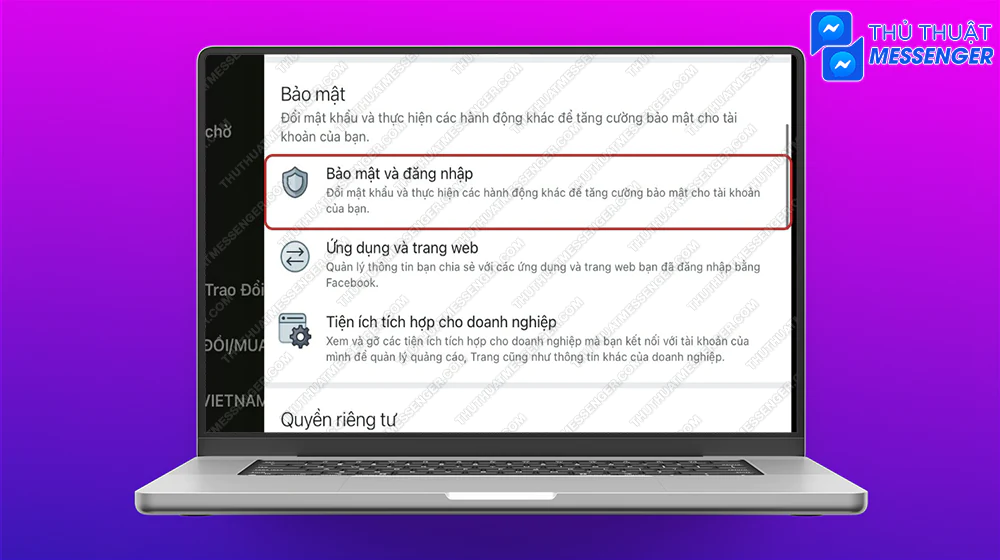 Bước 3: Chọn Trung tâm tài khoản > Chọn Mật khẩu và bảo mật
