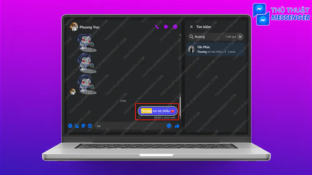 Bước 3: Sau đó bạn chỉ tìm đến đoạn tin nhắn mà bạn cần và chọn vào nó thì messenger của bạn sẽ từ trở về đoạn tin nhắn đó và bạn sẽ tìm tin nhắn messenger theo ngày giờ tháng năm của tin nhắn đó.