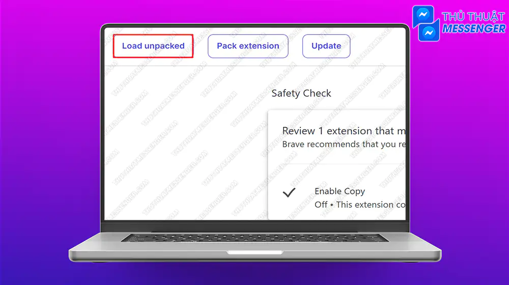 Bước 3: Mở vào phần chrome://extensions/ chuyển sang chế độ dành cho nhà phát triển và upload file vừa nén.