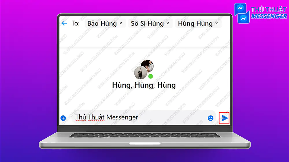 Bước 3: Nhập và gửi 1 tin nhắn bất kỳ để tạo thành group.
