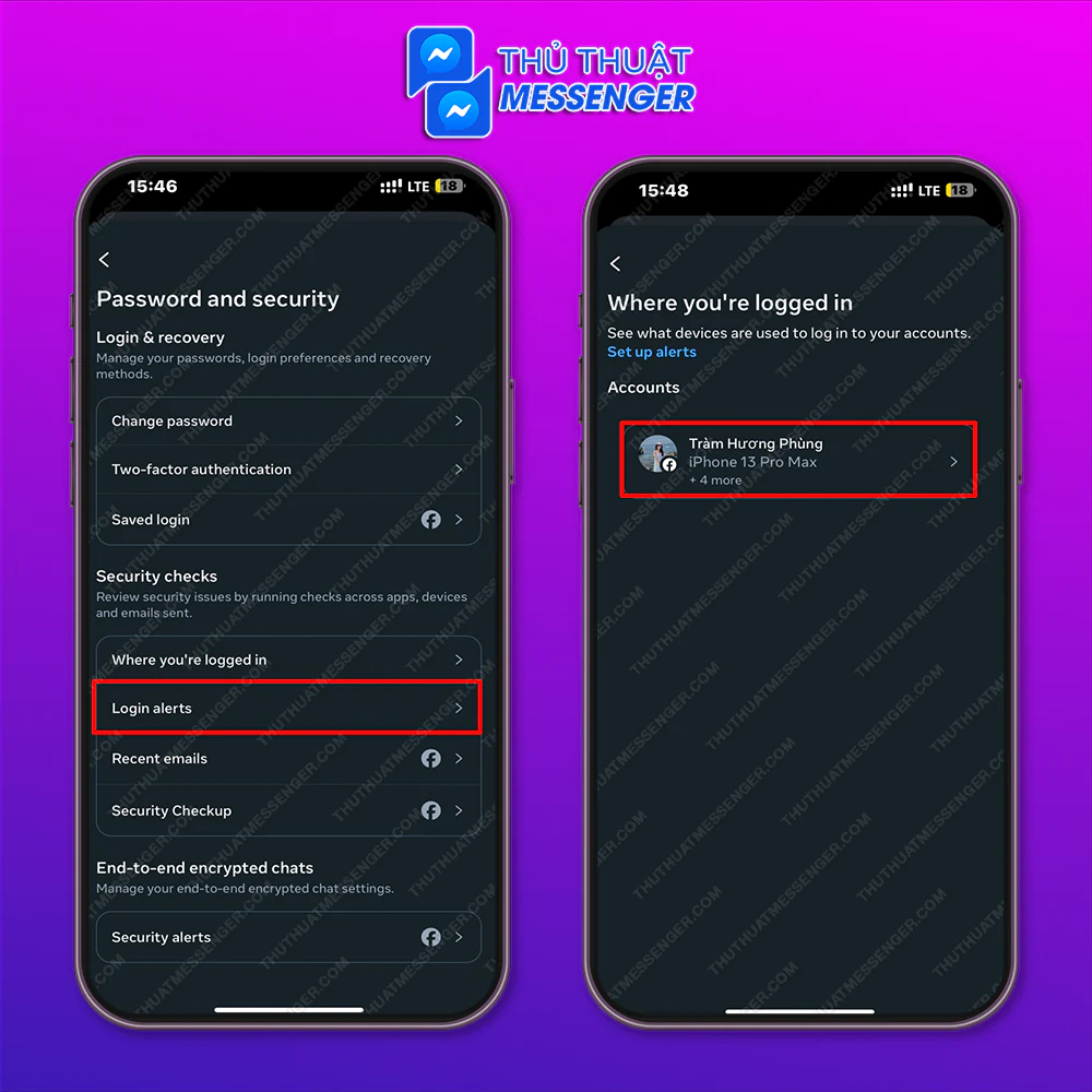 Bước 3: Tiệp tục với Nơi bạn đã đăng nhập > Chọn Tài khoản tương ứng.