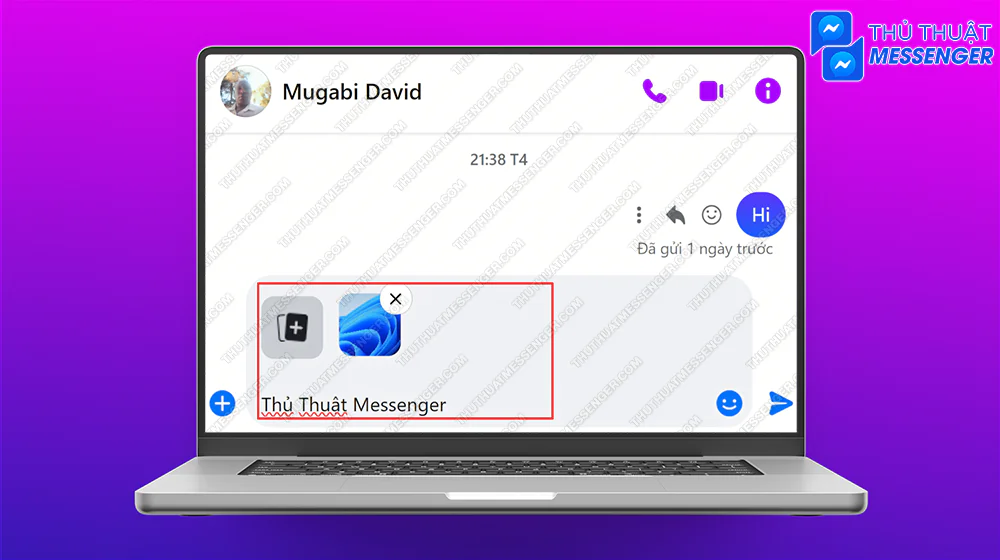 Bước 3: Vào phần tin nhắn của người bạn muốn gửi > Ctrl V > Gửi.