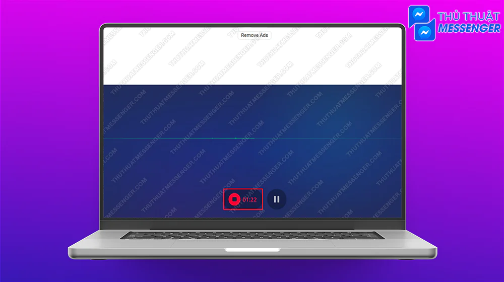 Bước 4: Quay lại web Voice-Recorder > Nhấn vào biểu tượng đỏ.