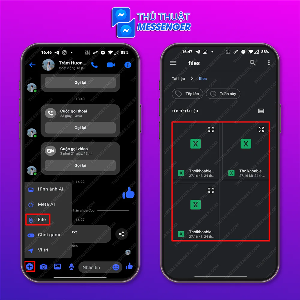 Hướng dẫn gửi tệp qua Mess bằng Android