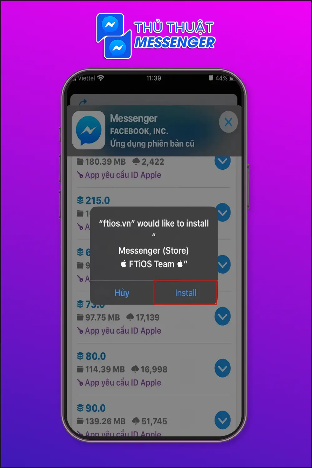 Bước 4: Nhấn chọn Install.