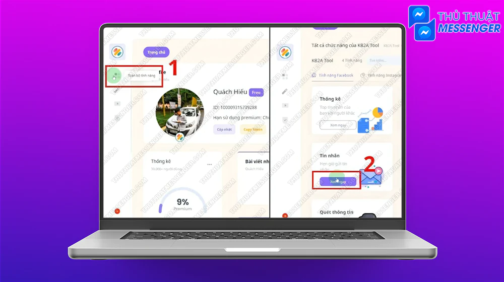 Bước 5: Tại giao diện chính, nhấn Toàn bộ tính năng > Chọn Xem ngay tại mục Tin nhắn.