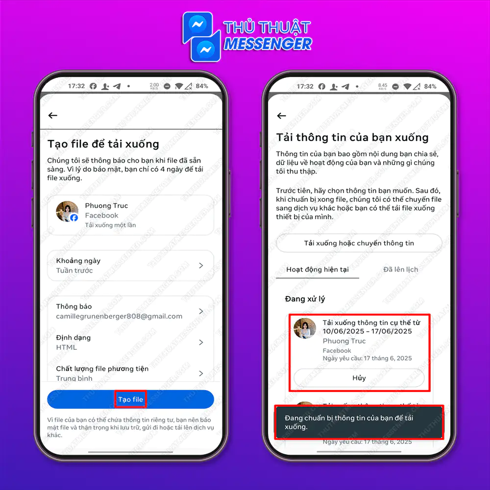 Bước 5: Chọn “Tạo File”.