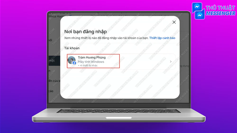 Bước 6: Chọn tài khoản của bản thân.