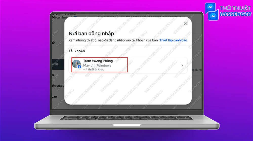 Bước 6: Click vào tài khoản của bản thân.