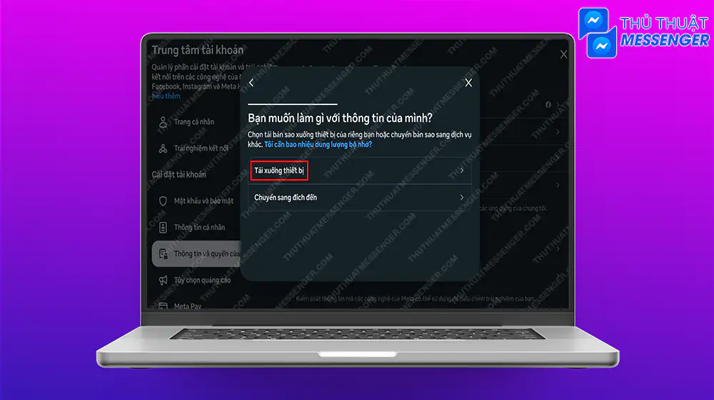 Bước 8: Chọn “Tải xuống thiết bị”.