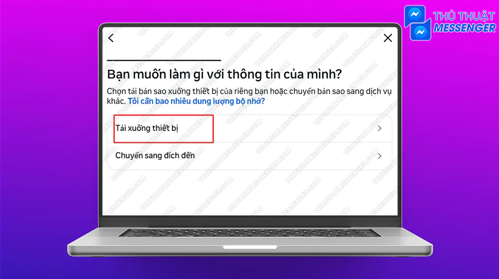 Bước 8: Chọn vào Tải xuống thiết bị.