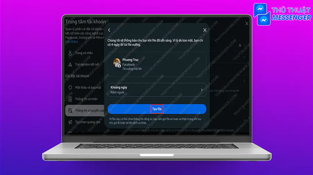 Bước 9: Chọn “Tạo File”.