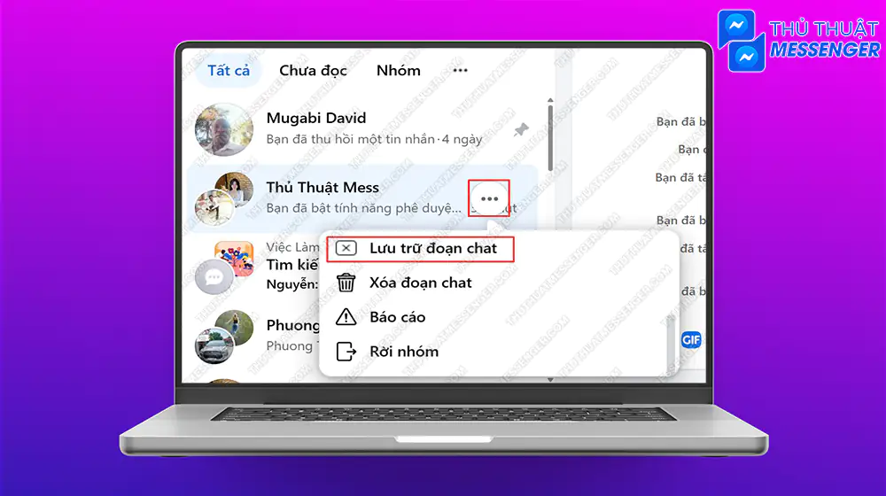 Ẩn nhóm chat thông qua máy tính cực dễ