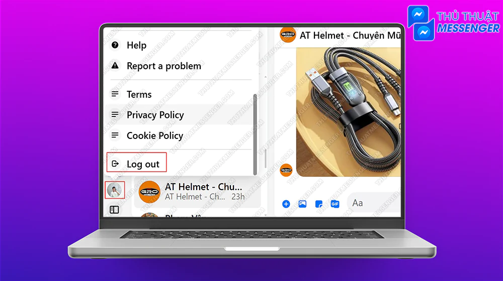 Các bước đăng xuất tài khoản Messenger khỏi máy tính