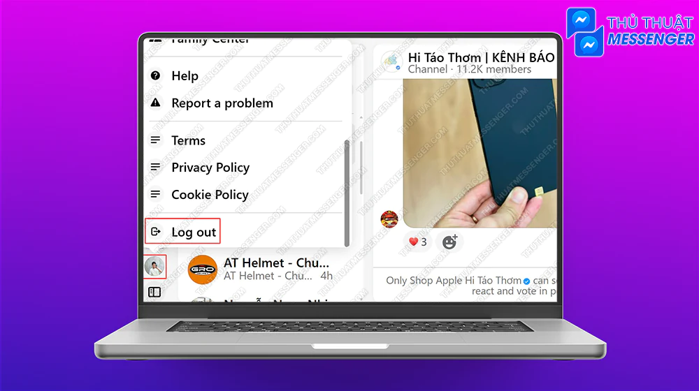 Các bước log out Messenger bằng máy tính cơ bản