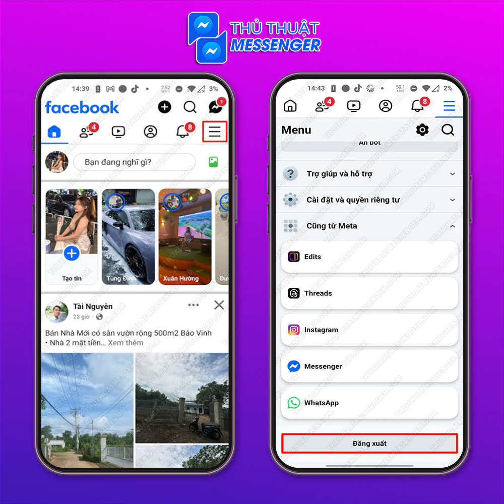 Cách đăng xuất messenger trên điện thoại cơ bản