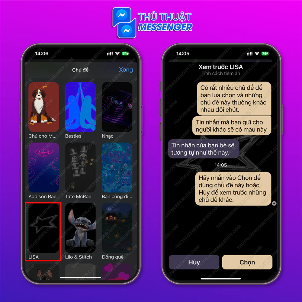 Chủ đề messenger đen “Lisa”