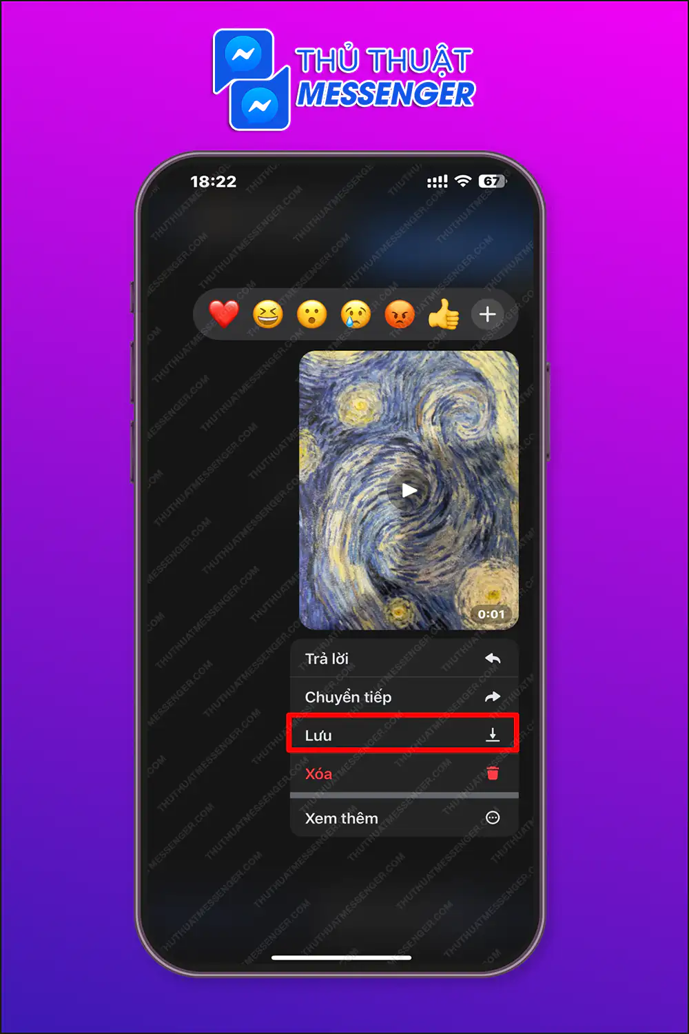 Cách lưu video trên Messenger về điện thoại iPhone