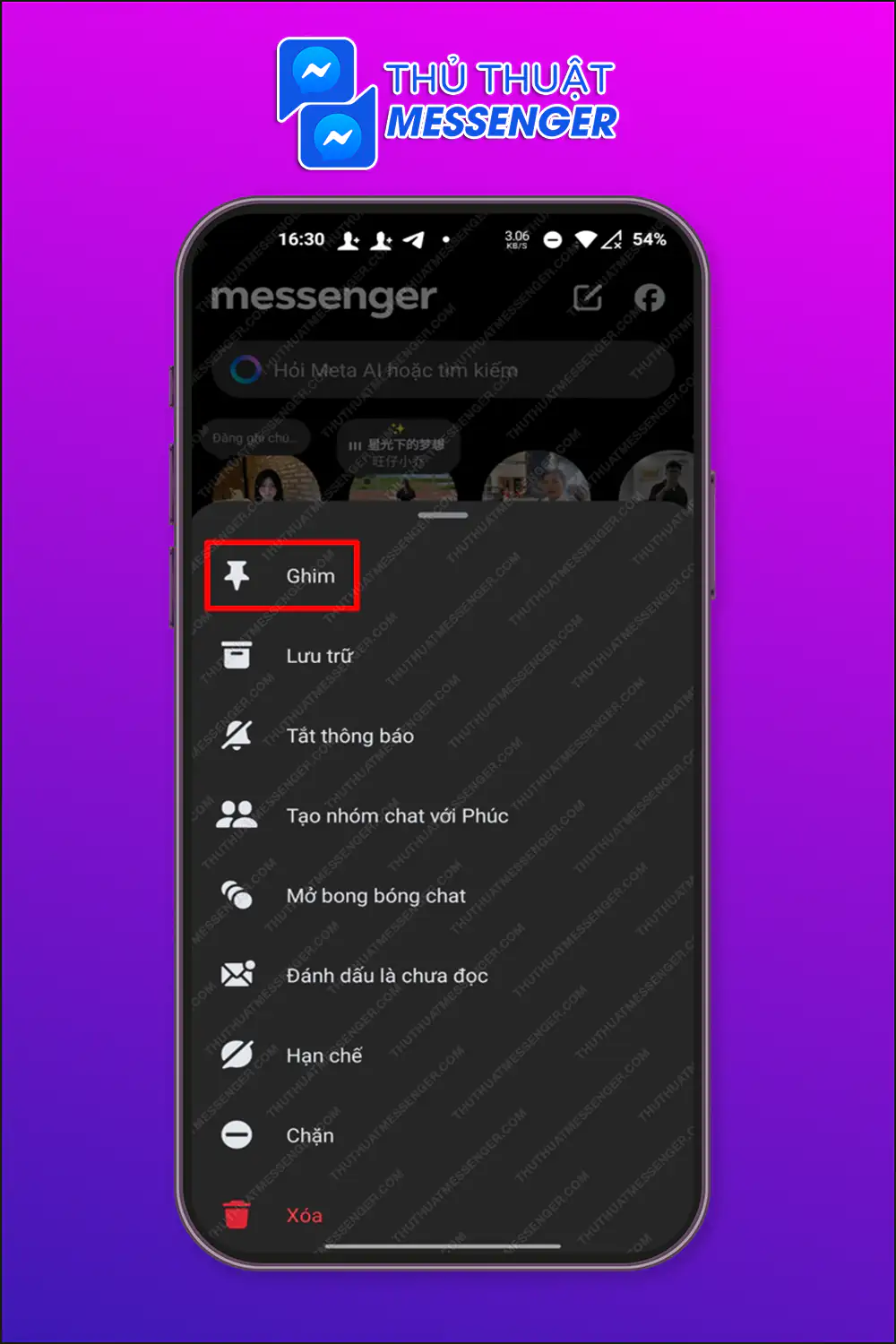Cách Pin cuộc trò chuyện cùng với Android