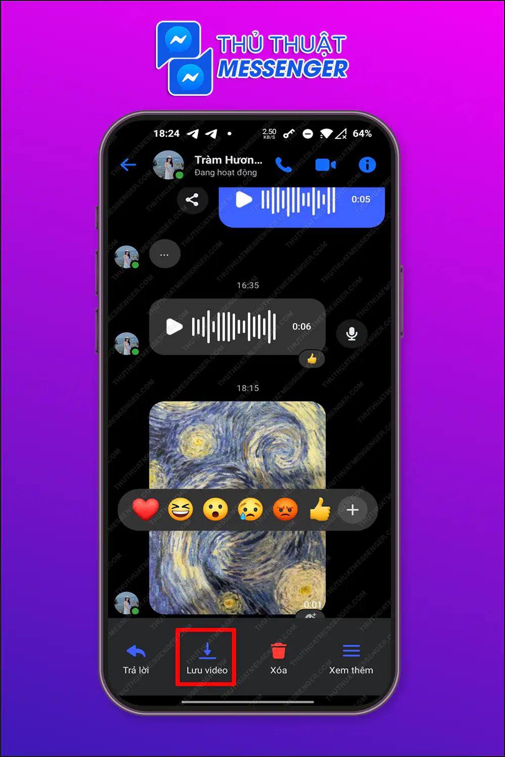Cách tải video trên Messenger về điện thoại Android