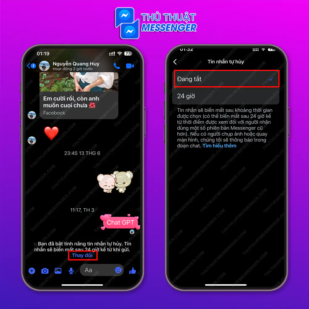 Chọn tích vào mục “Đang tắt’ là xong.