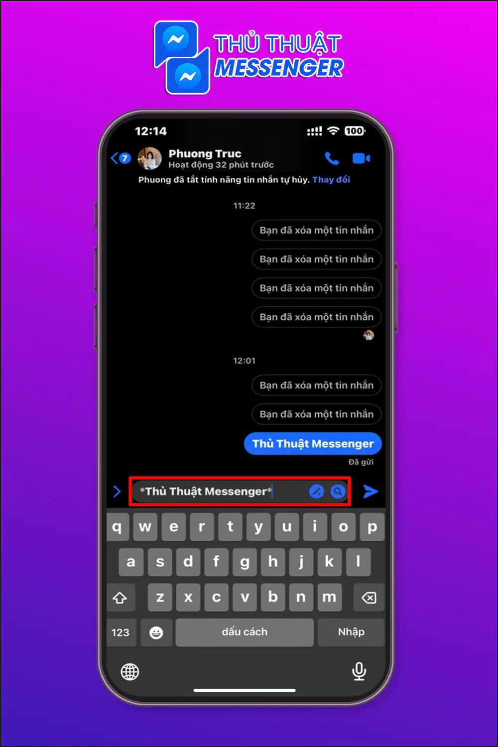 Cách viết chữ in đậm trong Messenger siêu dễ