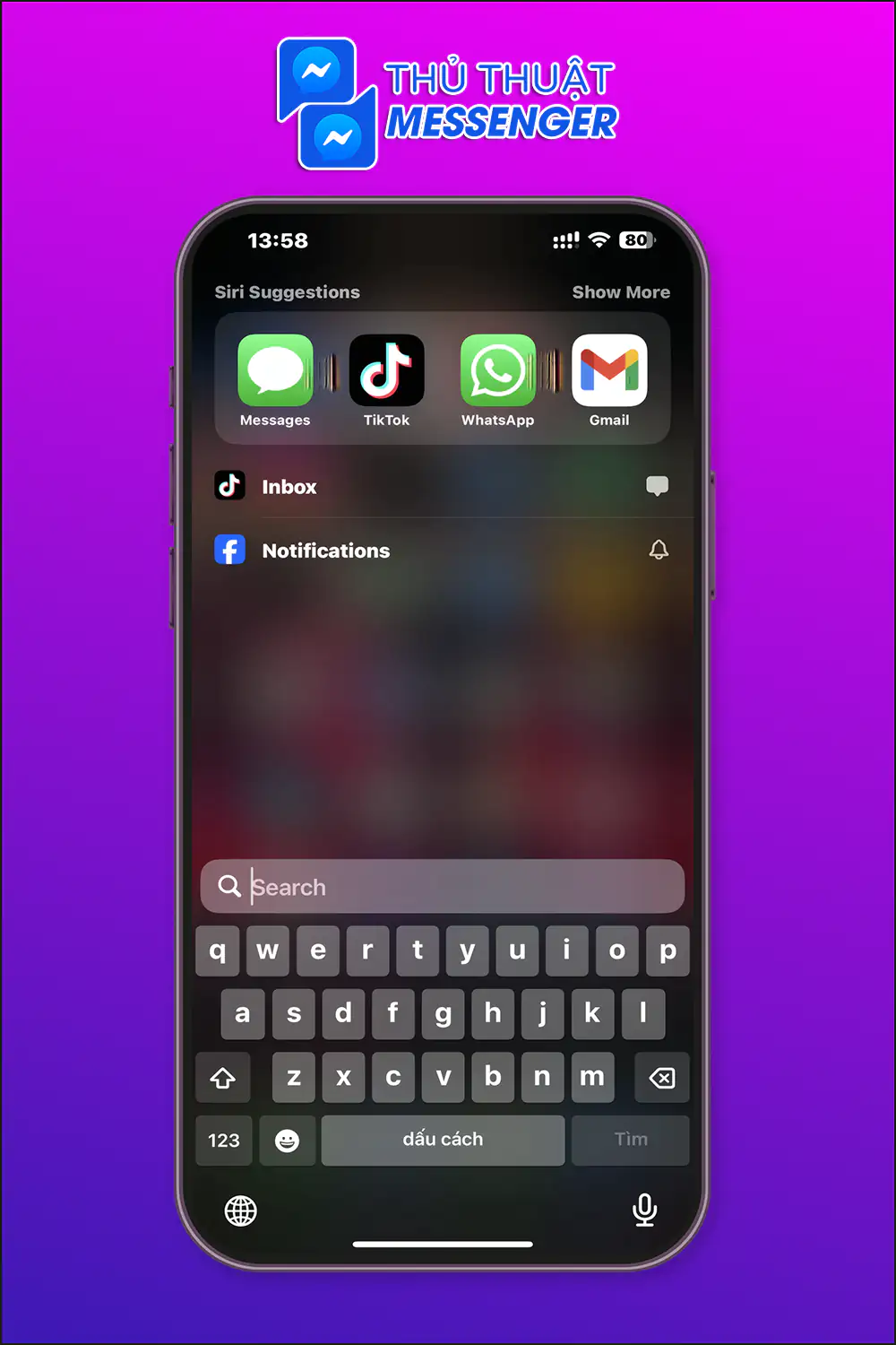 Bước 1: Vuốt trên màn hình từ trên xuống dưới.