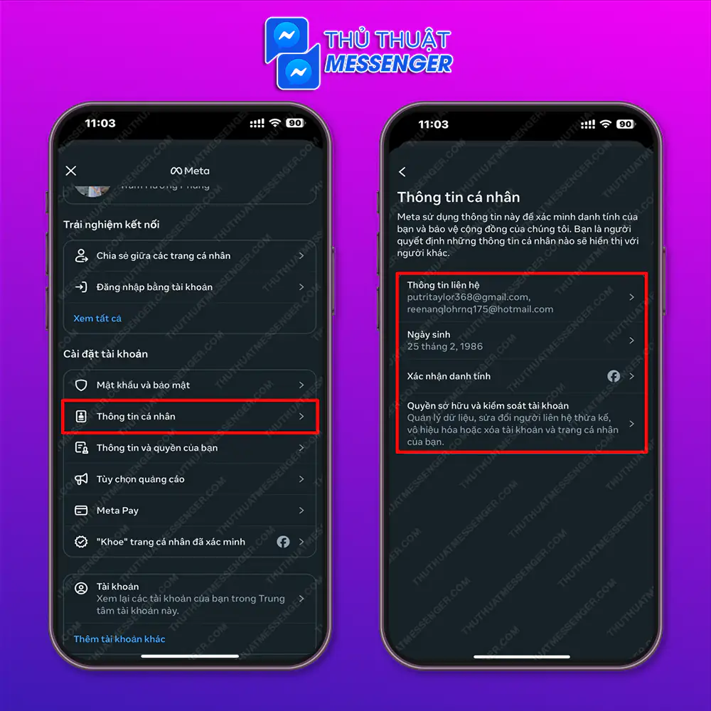 Cập nhật những thông tin cá nhân của mình